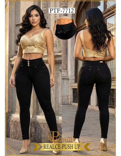 Pantalón Colombiano Con Faja Pitbull PTF7712 | Control y Realce