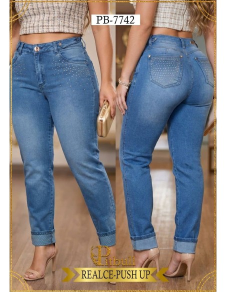 Pantalón Colombiano Pitbull PB7742 | Jean Push Up Realce