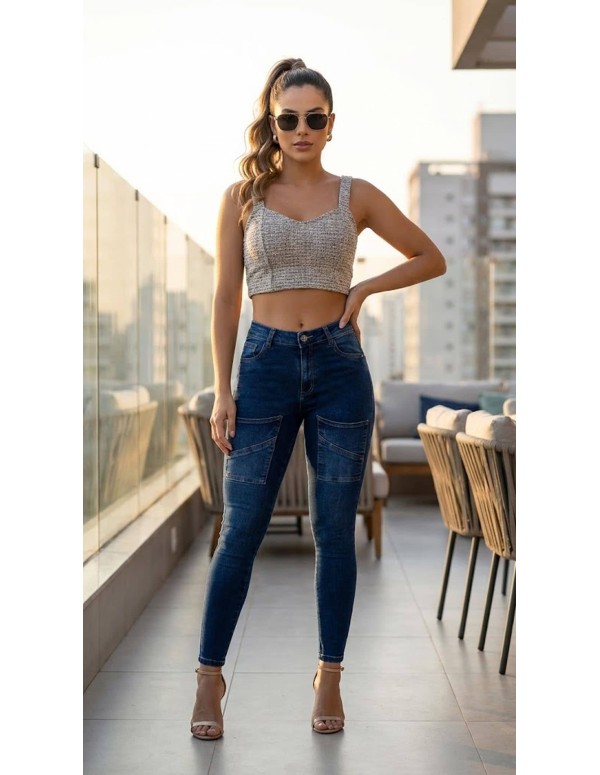 Pantalón Colombiano Levanta Cola Pitbull PBF-7707 | Faja Interna
