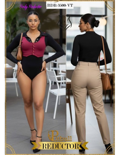 Body reductor tipo camisa con chaleco - Pitbull - Ref. BDR3500 - estructura, estilo y sensualidad
