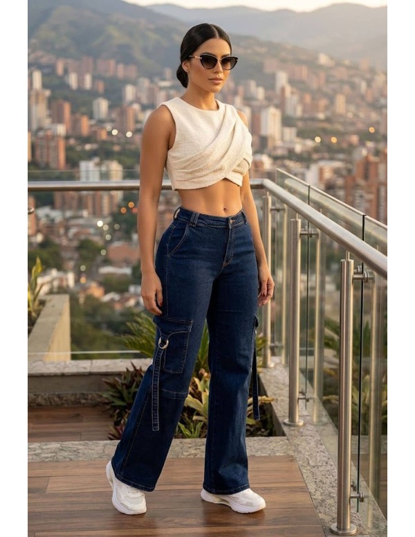 Pantalón Cargo Pitbull Azul PC7688  Estilo, Comodidad y Realce
