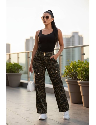 Pantalón Cargo Camuflaje Pitbull PB7675  Diseño Urbano con Push-Up y Realce 2