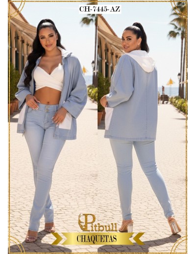 Chaqueta Pitbull Azul | Chaqueta Colombiana De Moda | CH7445