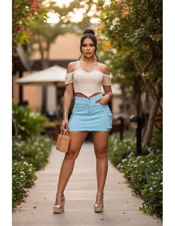 Falda Corta Vaquera Pitbull - FD7511