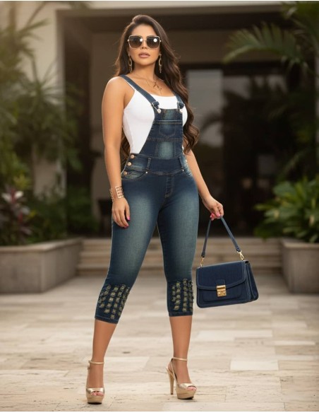 Overol Colombiano Pitbull | Realce Push Up | Moda Latina Elegante
