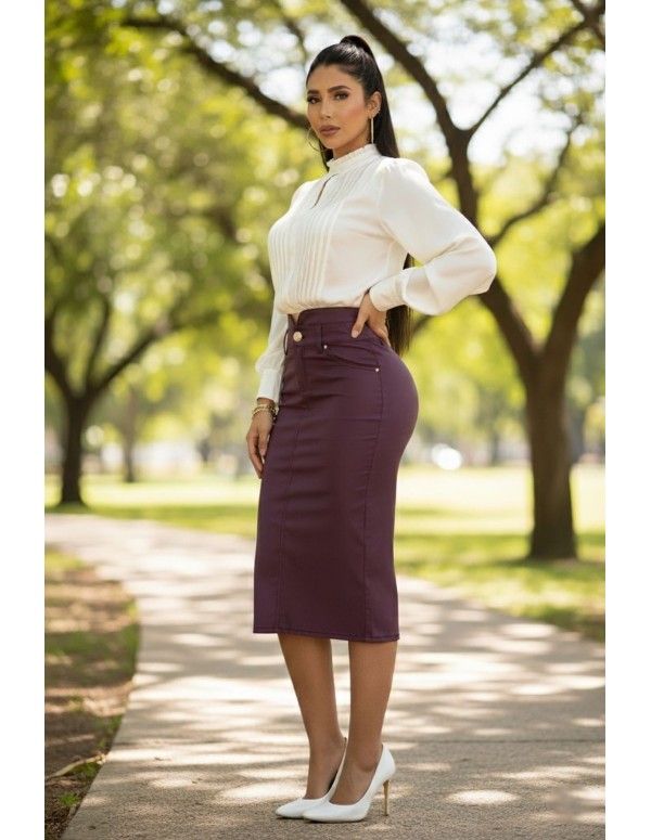 Falda Efecto Cuero Pitbull Jeans FD-7678 | Elegancia y estilo