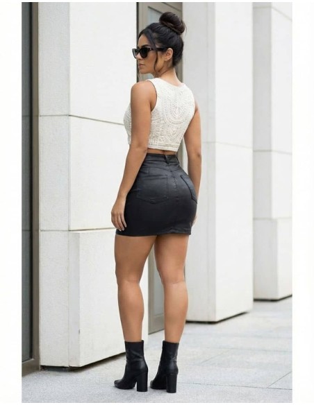 Falda Efecto Cuero Pitbull - FD7407