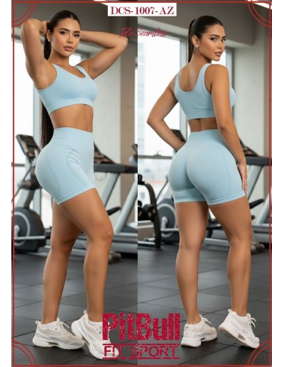 Pitbull DCS1007 | Conjunto deportivo seamless de top y biker con realce

