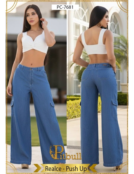 Pantalón Cargo Pitbull | Diseño Amplio y Bolsillos Laterales | Ref. PC7681