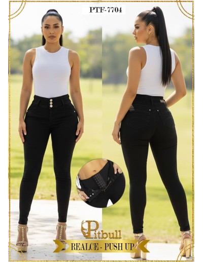 Pantalón Colombiano Con Faja Pitbull PTF7704 | Realce Perfecto Y Ajuste Ideal